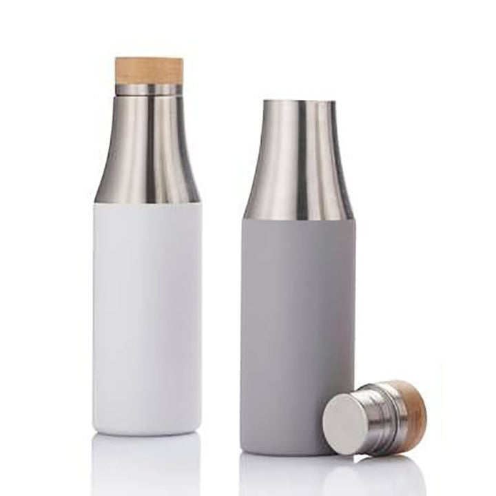 Women double-walled stainless steel drinking bottle with bamboo lid Kalsten