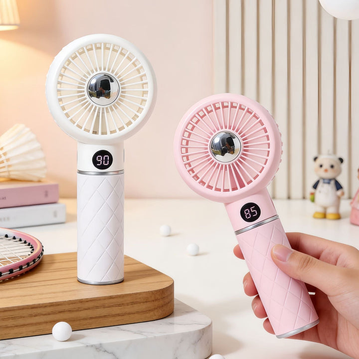 Portable Hand Fan with Digital Temperature Display and Comfortable Design Kalsten