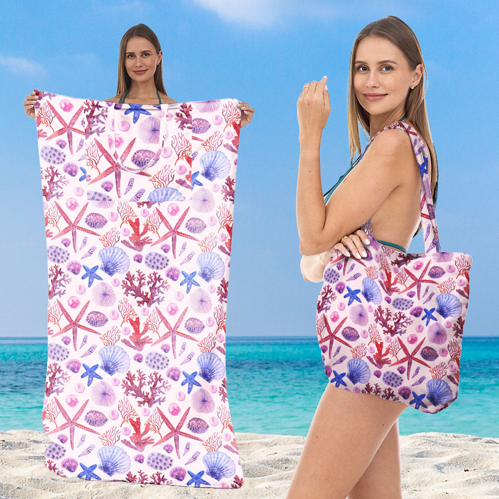 Beach towel with elegant floral patterns Kalsten