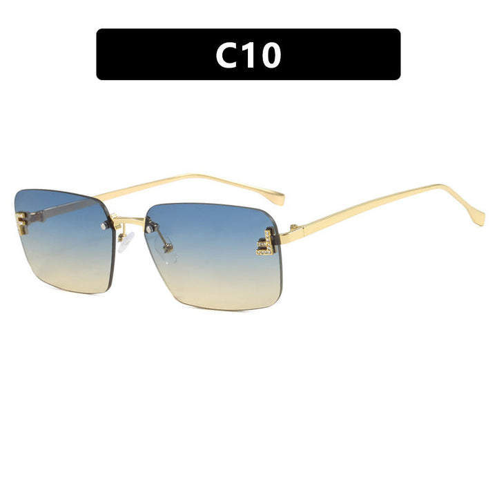 Ladies square sunglasses with elegant golden frame and stylish lenses Kalsten