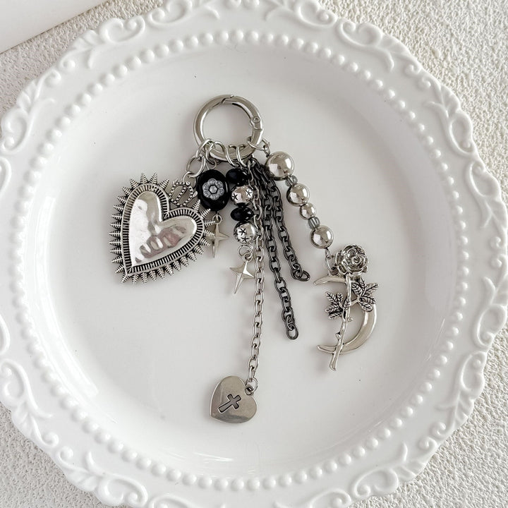 Keychain with heart and floral motif Kalsten