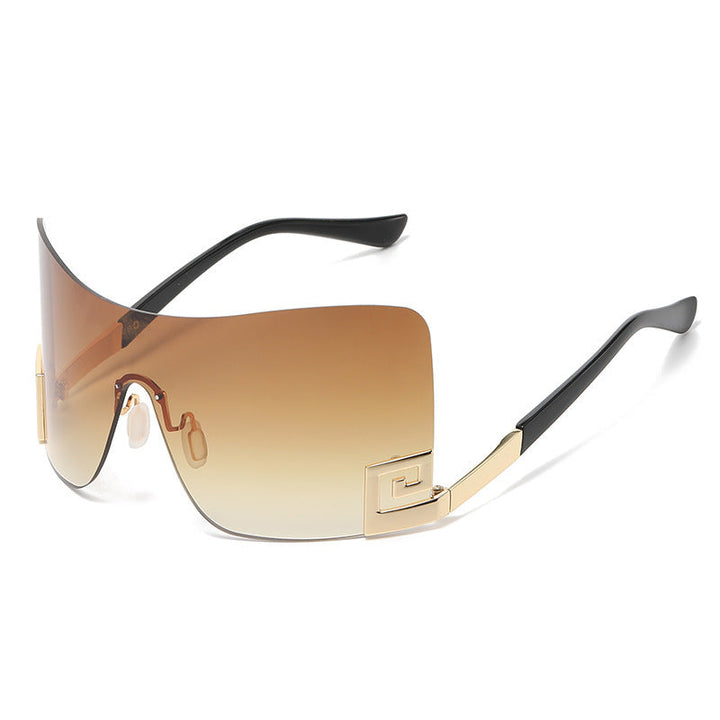 Women's Oversized Shield Sunglasses with Extravagant Design Kalsten