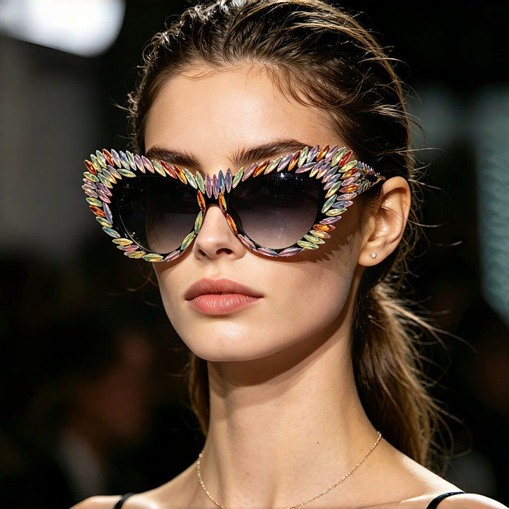 Women extravagant Cat-Eye sunglasses with diverse jewelry details Kalsten
