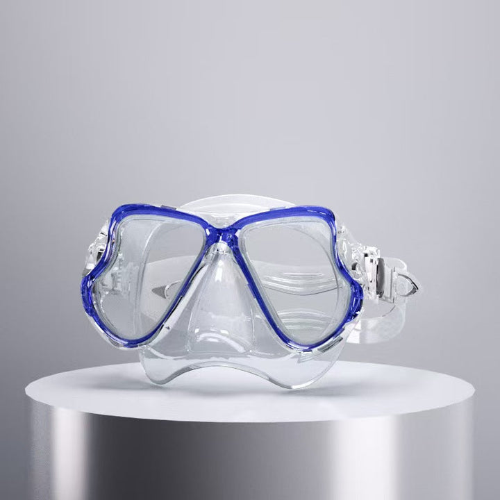 Diving mask with ergonomic design and a flexible snorkel Kalsten