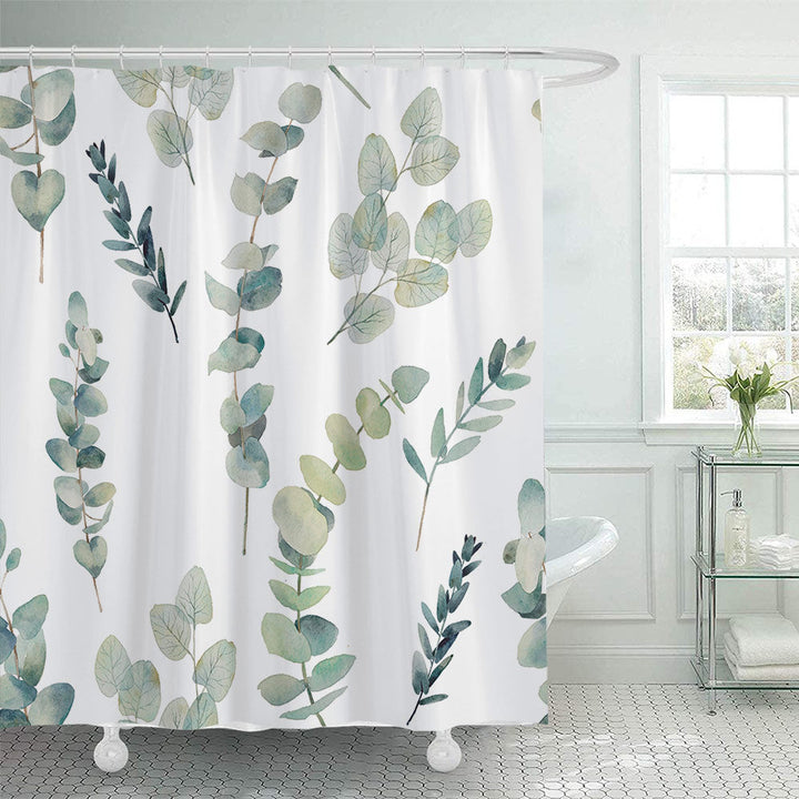 Botanical Leaf Pattern Shower Curtain Kalsten