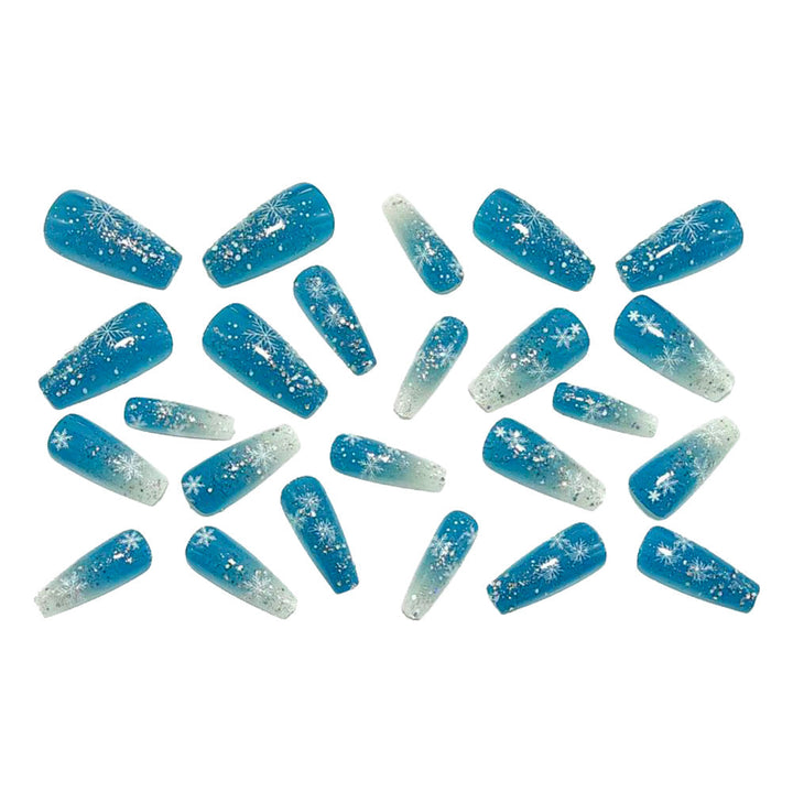 Glamorous artificial nails with winter snowflake design Kalsten
