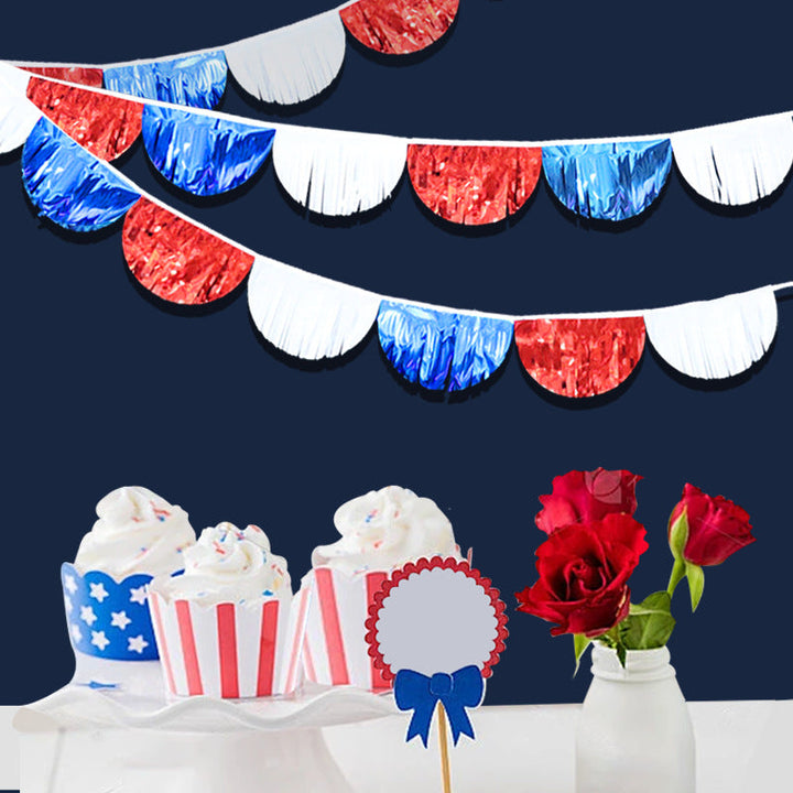 Unisex nan decorative half-circle fringed garland made of metallic foil twelve-piece party decoration with reusable hanging loops Kalsten