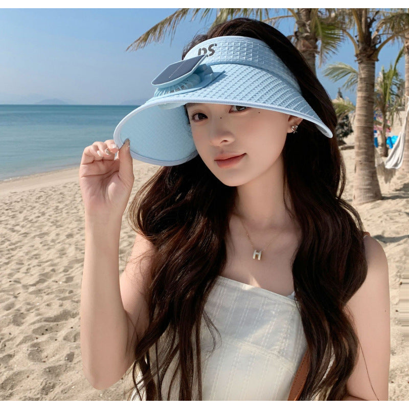 adjustable sun visor with integrated mini fan and UV protection Kalsten