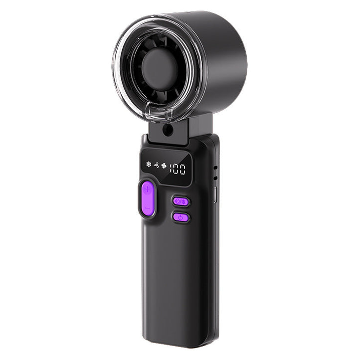Cooling rechargeable handheld digital display misting mini fan with adjustable tilt and USB-C charging Kalsten