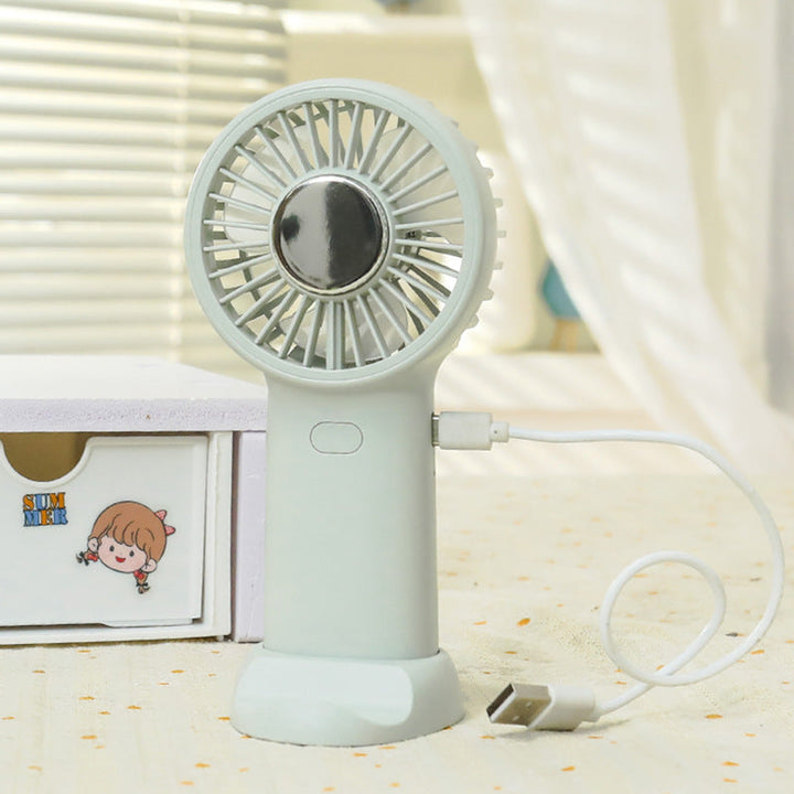 Women's Portable Hand Fan with Ergonomic Handle and USB Charging Function Kalsten