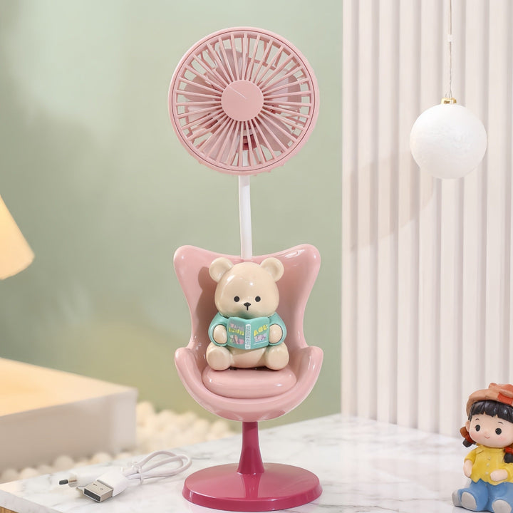 Women's Portable Mini Fan with Fun Bear Design Kalsten