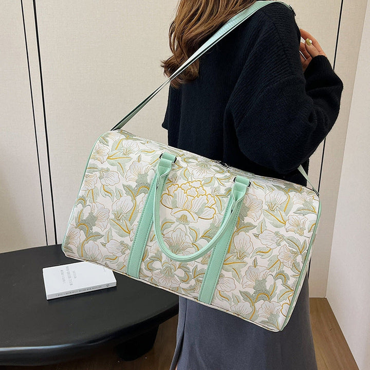 Elegant Floral Print Travel Duffle Bag Kalsten