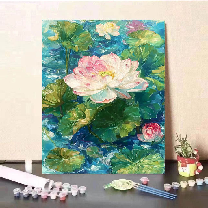 DIY Water Lily and Koi Fish Canvas Painting Kit Kalsten