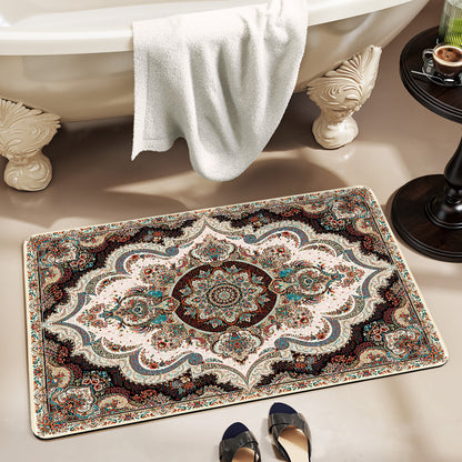 Vintage Floral Design Bath Mat Acalora