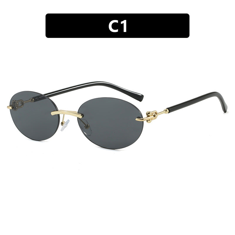 Women oval sunglasses with luxurious metal frame and mirrored lenses Kalsten