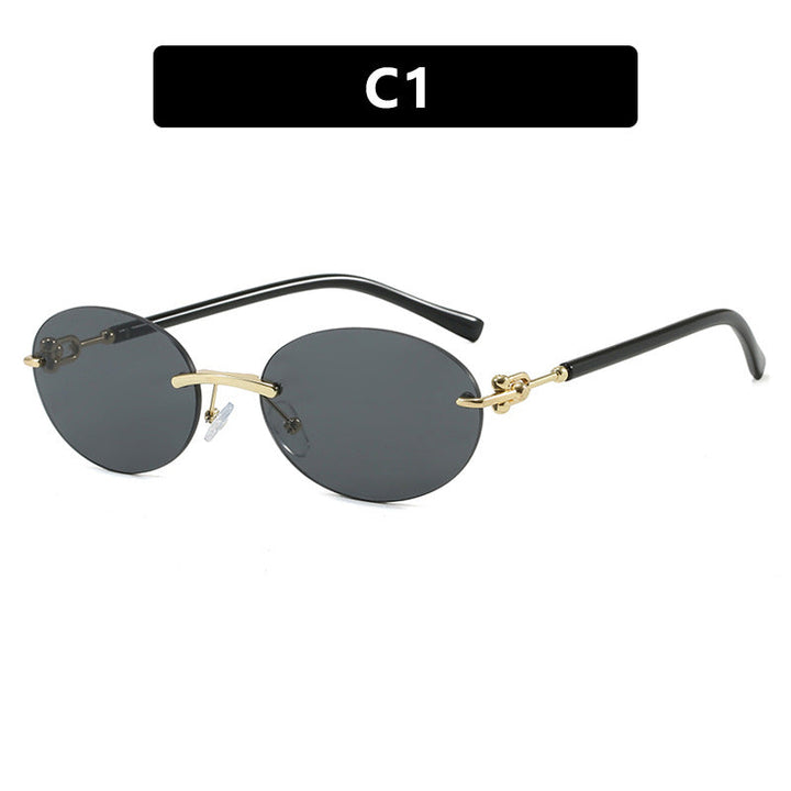 Women oval sunglasses with luxurious metal frame and mirrored lenses Kalsten