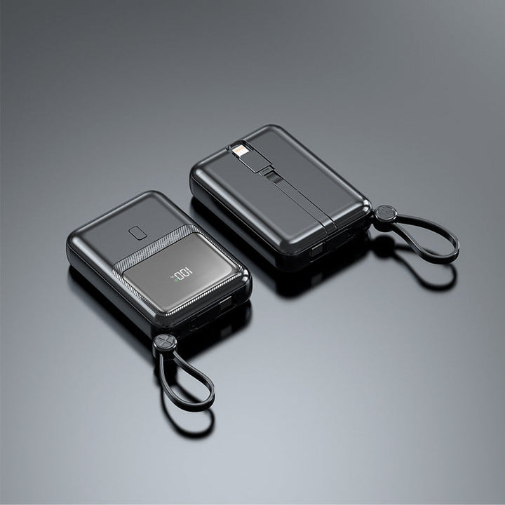 Compact power bank with integrated charging cable and digital display Kalsten