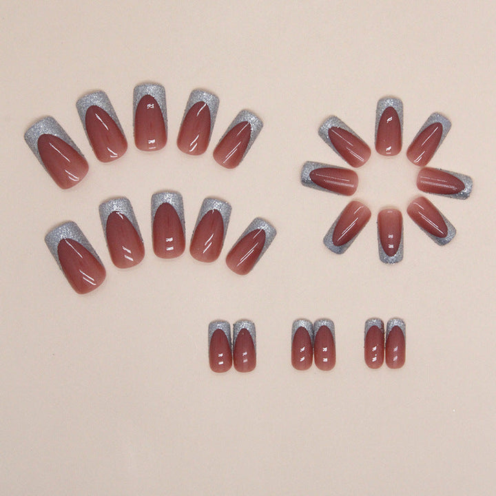 Glittering French Tip Nail Art Kalsten