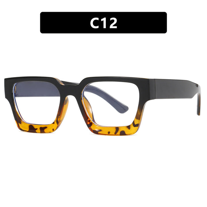 Women's fashionable square reading glasses with transparent frame construction Kalsten