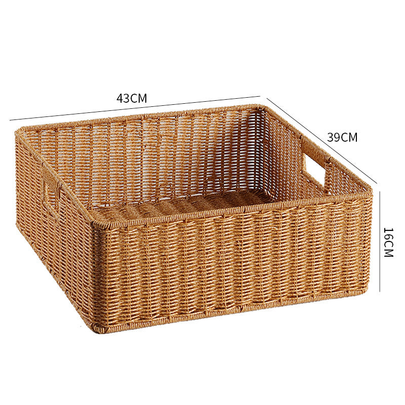 Handwoven Storage Basket with Cutout Handles Kalsten