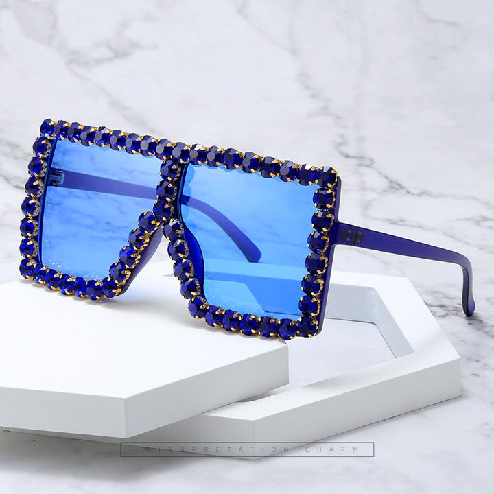 Women's striking square sunglasses with sparkling appliques Kalsten