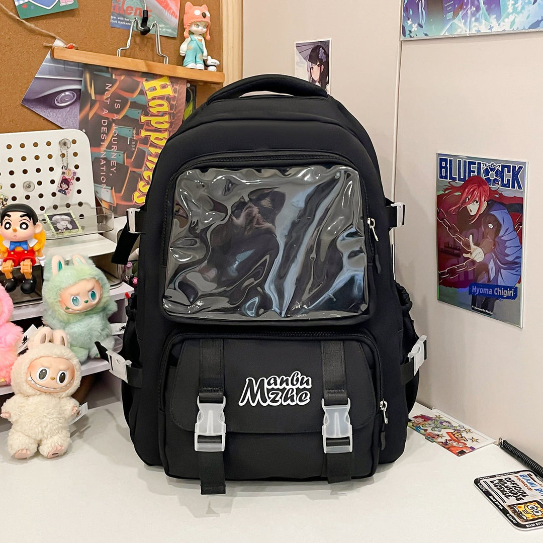 Clear Panel Multi-Pocket School Backpack