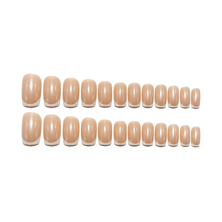 Elegant Artificial Nails with Classic French Manicure Design Kalsten