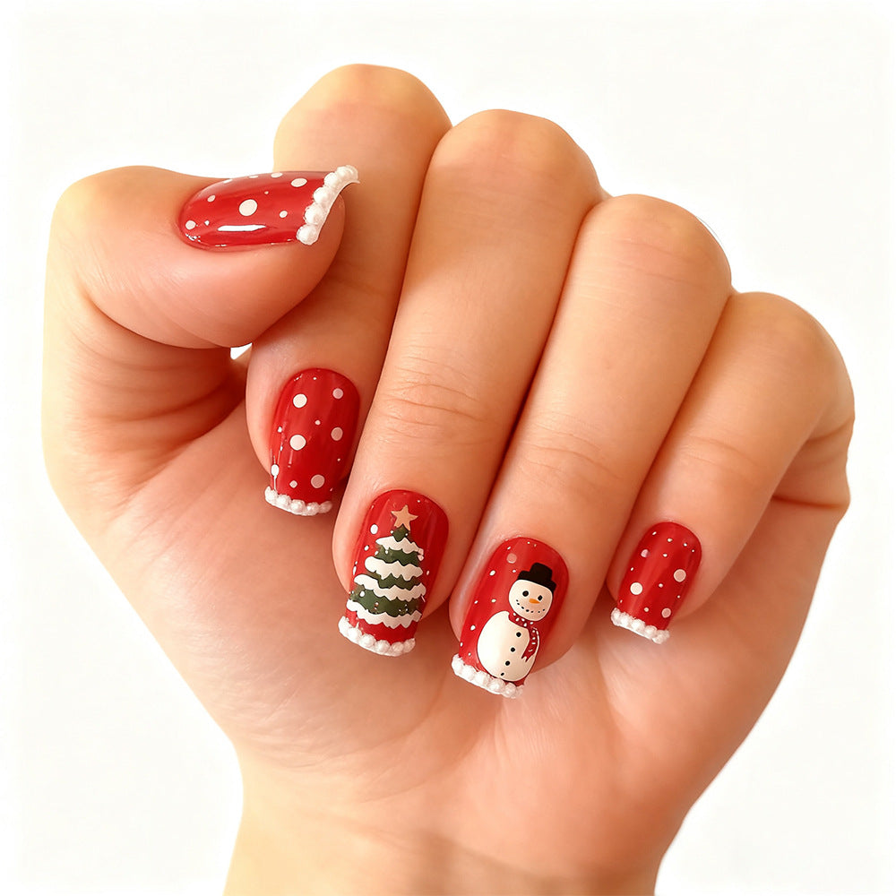 Artificial nail set with festive Christmas designs Acalora