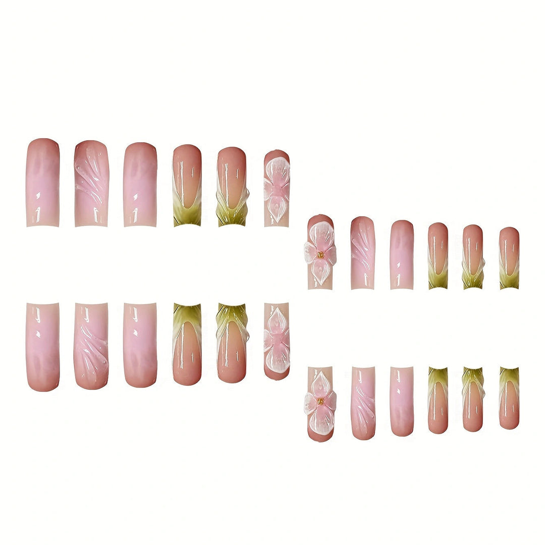 Artistic Floral Press-On Nail Extensions Kalsten