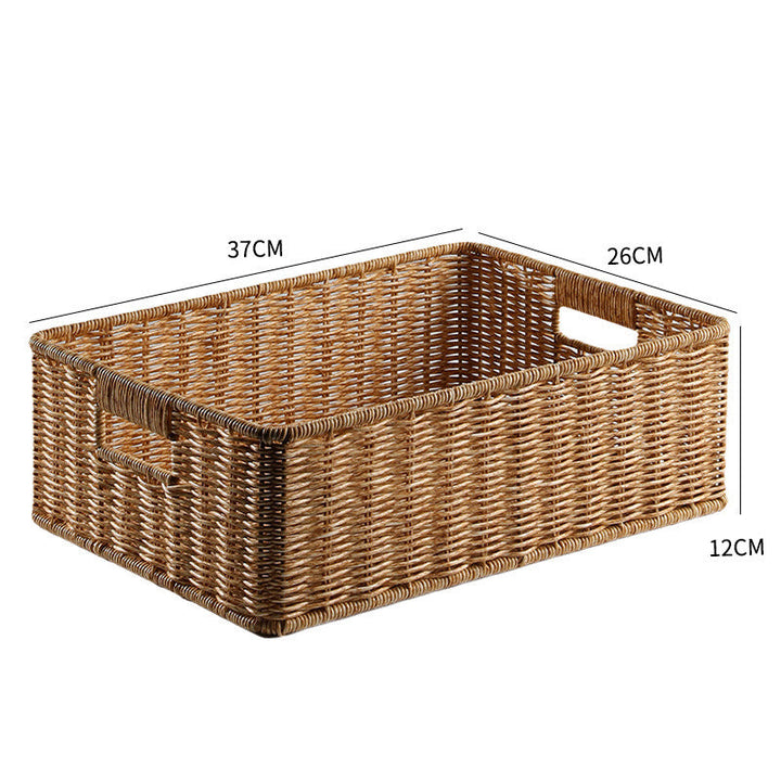 Handcrafted Large Rectangular Wicker Storage Basket Kalsten