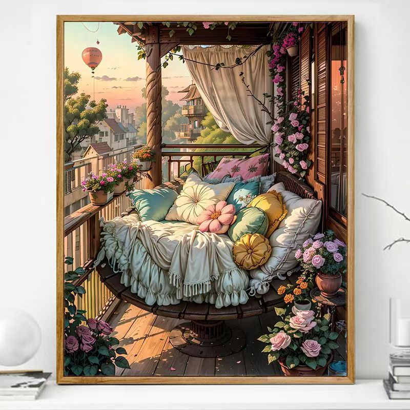 Cozy Balcony Art Print Kalsten