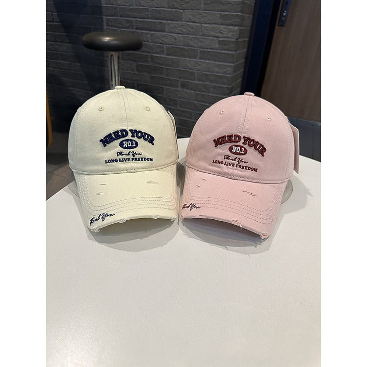 Men's Distressed Cotton Embroidered Baseball Cap Kalsten