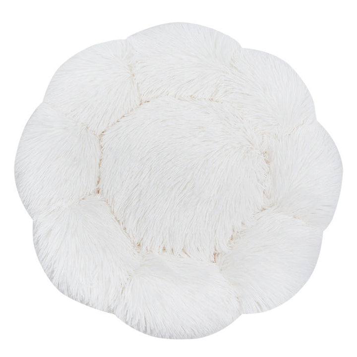 Flower-Shaped Plush Dog Bed