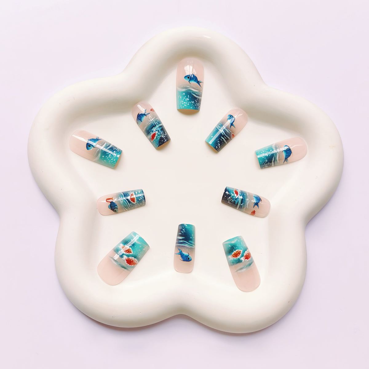 Aquatic-Themed Nail Art Design Acalora