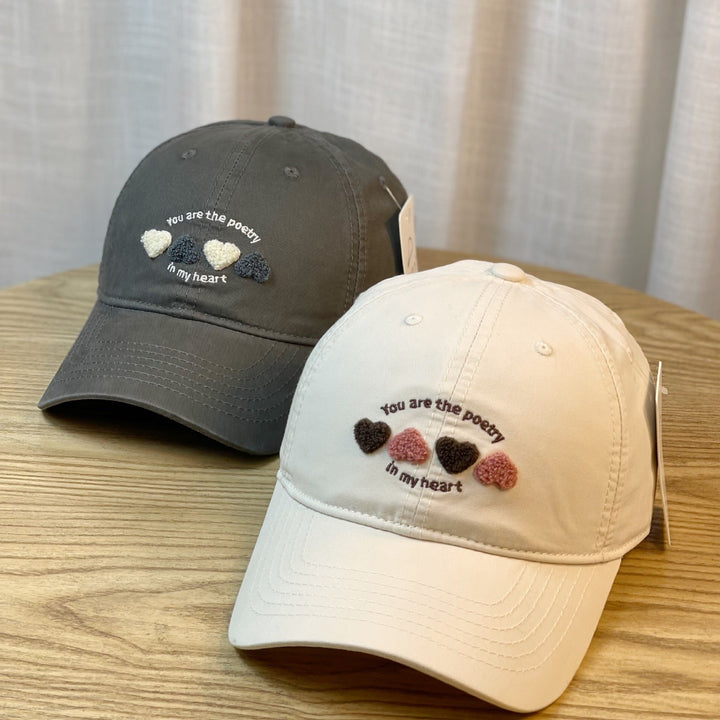 Women's Embroidered Heart Motif Baseball Cap Kalsten