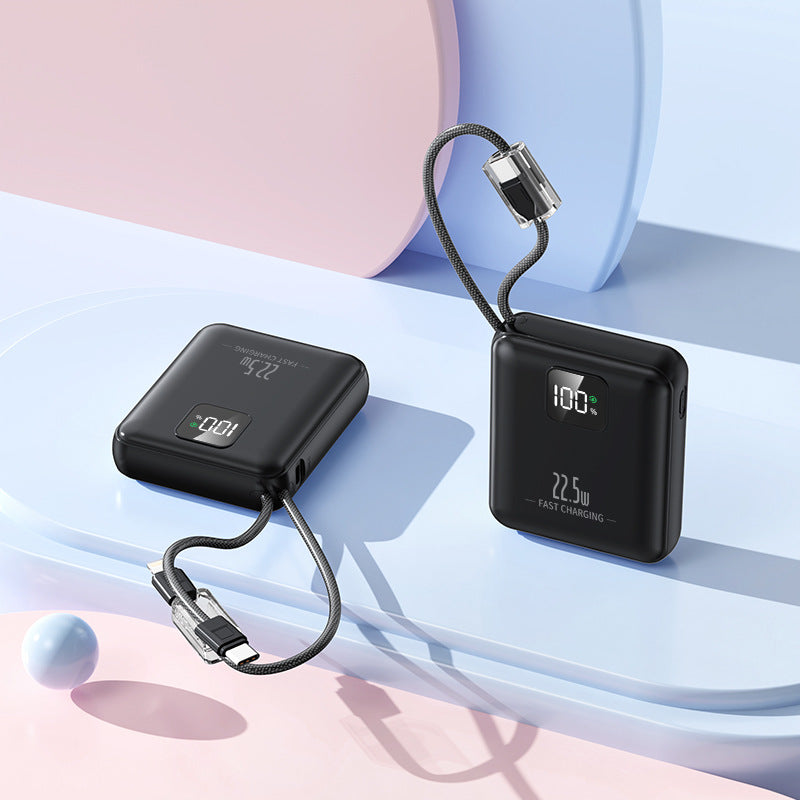 Slim power bank with integrated fast charging port and digital battery level indicator Kalsten