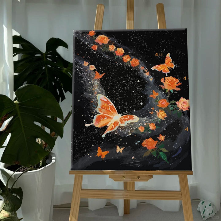 Colorful Butterfly and Floral Canvas Art Print Kalsten