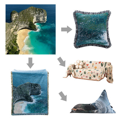 Scenic Coastal Landscape Throw Blanket