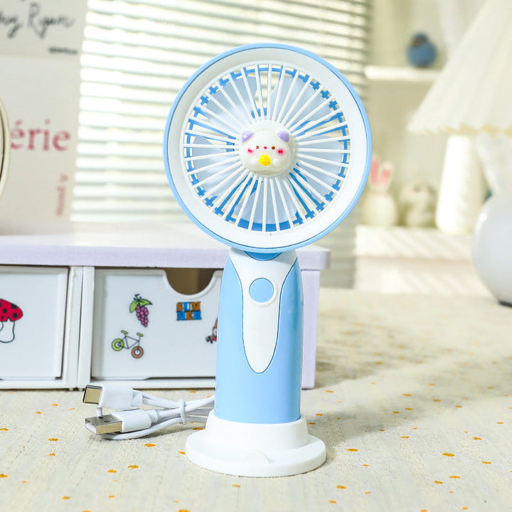 Women's Compact Hand Fan with Ergonomic Design and USB Charging Function Kalsten