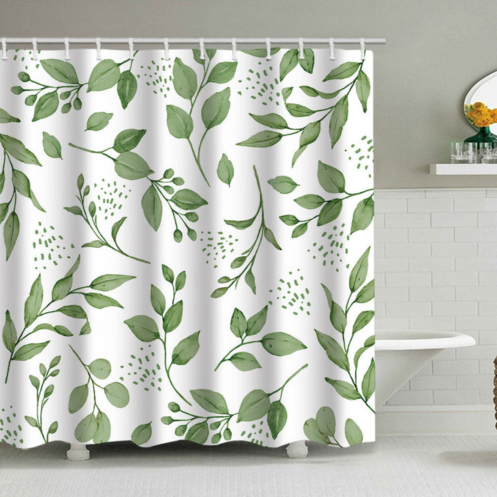 Botanical Leaf Pattern Shower Curtain Kalsten