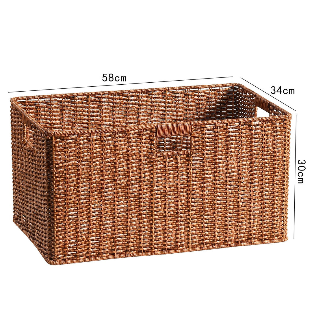 Large Woven Storage Bin with Ergonomic Cutout Handles Kalsten