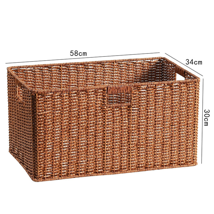 Large Woven Storage Bin with Ergonomic Cutout Handles Kalsten