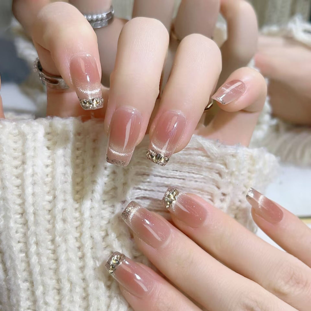 Elegant Glitter Tip Press-On Nail Set Kalsten