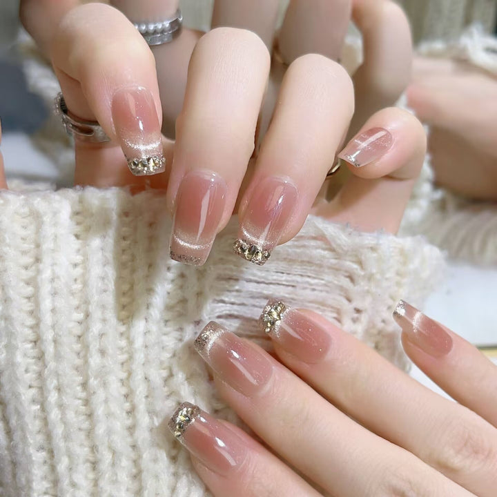 Elegant Glitter Tip Press-On Nail Set Kalsten