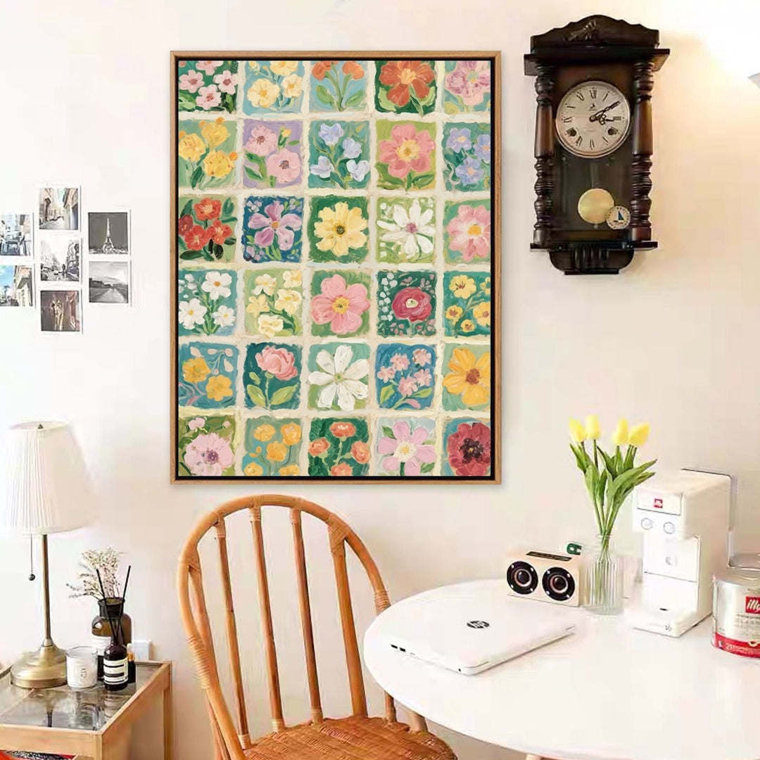 Colorful Floral Motif Canvas Art Print Kalsten
