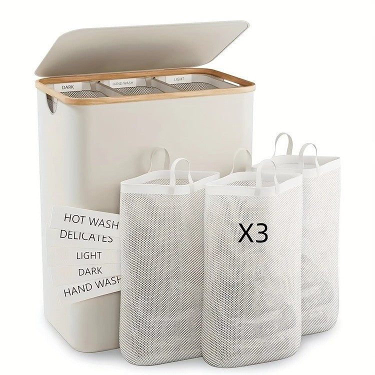 High-quality laundry basket with lid and handle Acalora