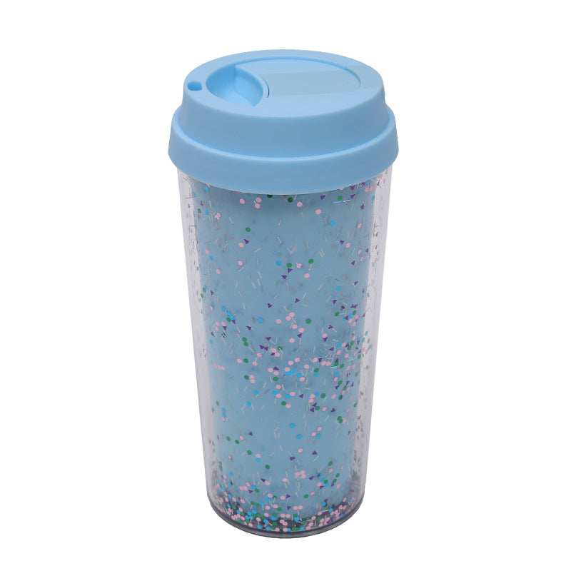 Ladies Glitter Drinking Cup with Leak-Proof Lid and Ergonomic Handle Kalsten