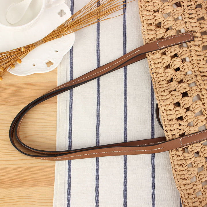 Braided tote bag with elegant leather handles Kalsten