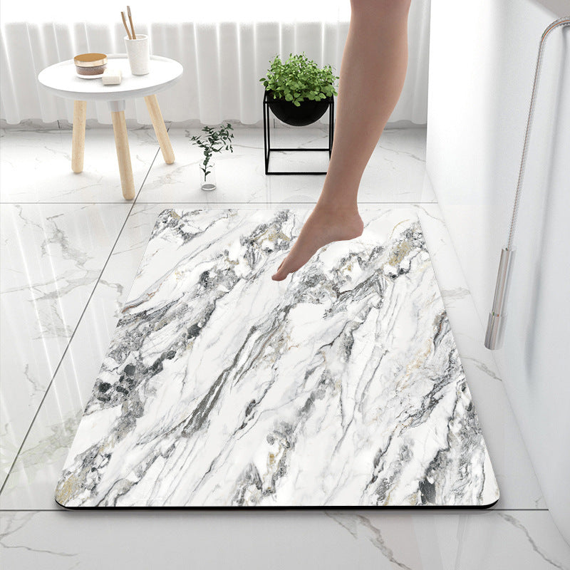 Soft Print Abstract Marble Bath Mat Kalsten