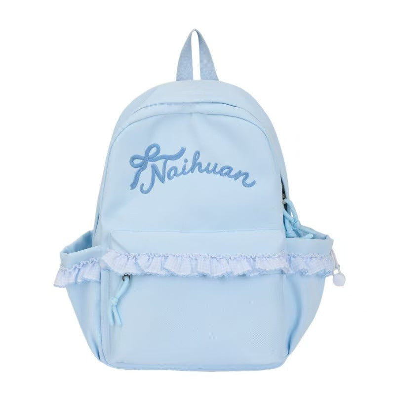 Embroidered Ruffled Backpack Kalsten